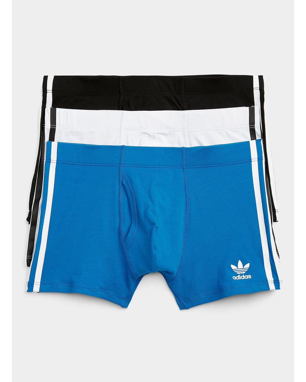 adidas Originals Accent Stripe Solid Trunks 3 in Blue for Men Lyst