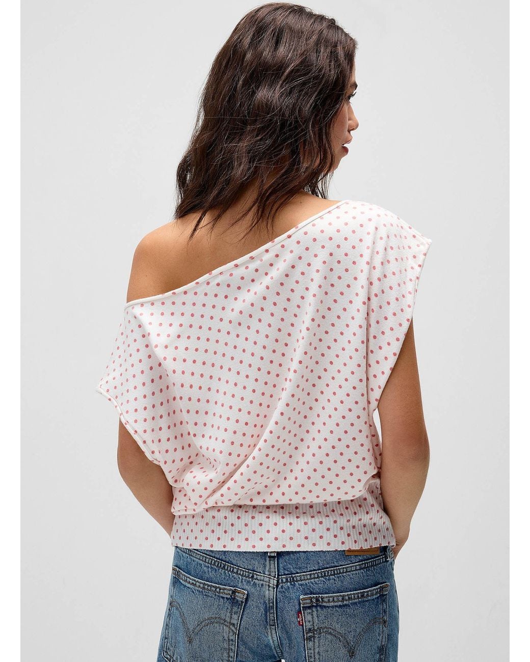 Twik White Patterned Rolled Collar Sweater
