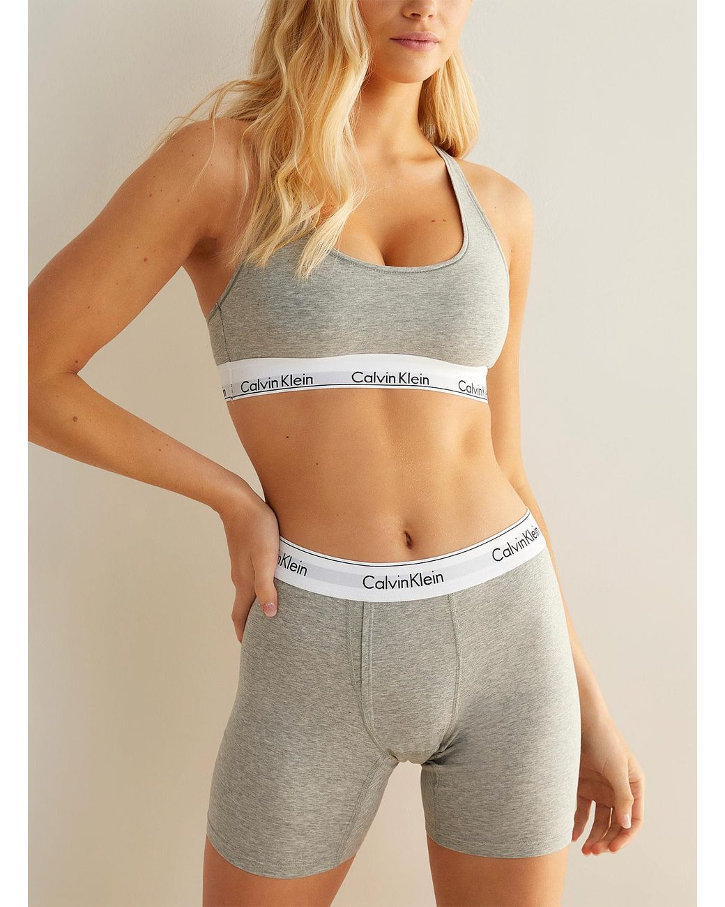 Calvin Klein Signature Athletic Boxer Shorts in Gray | Lyst