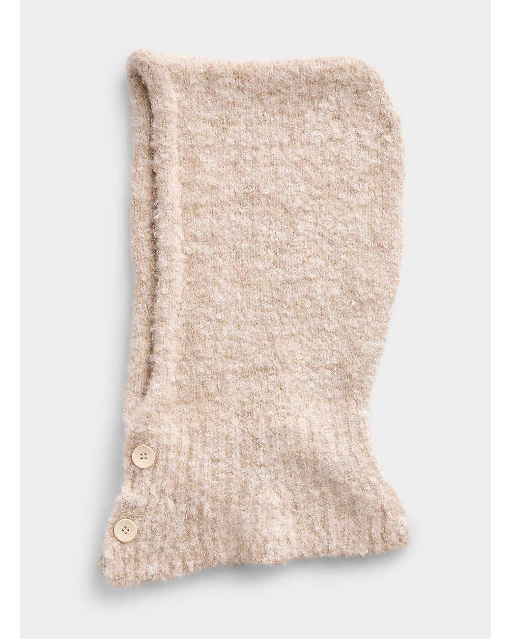 Simon's Natural Buttoned Bouclé