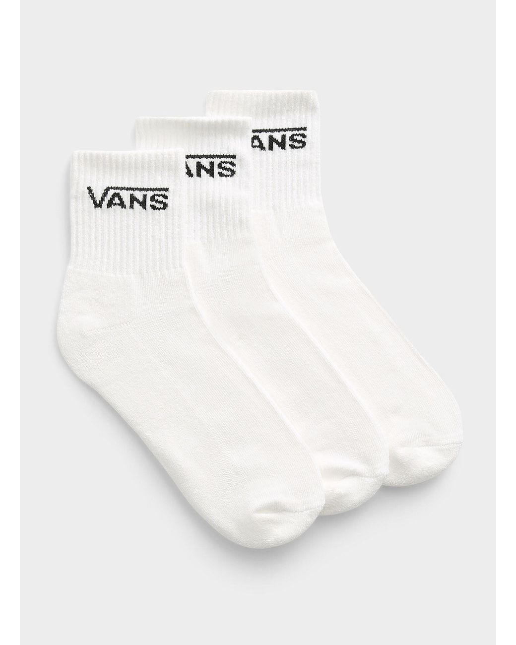 Vans White Contrast Logo Classic Ankle Socks 3