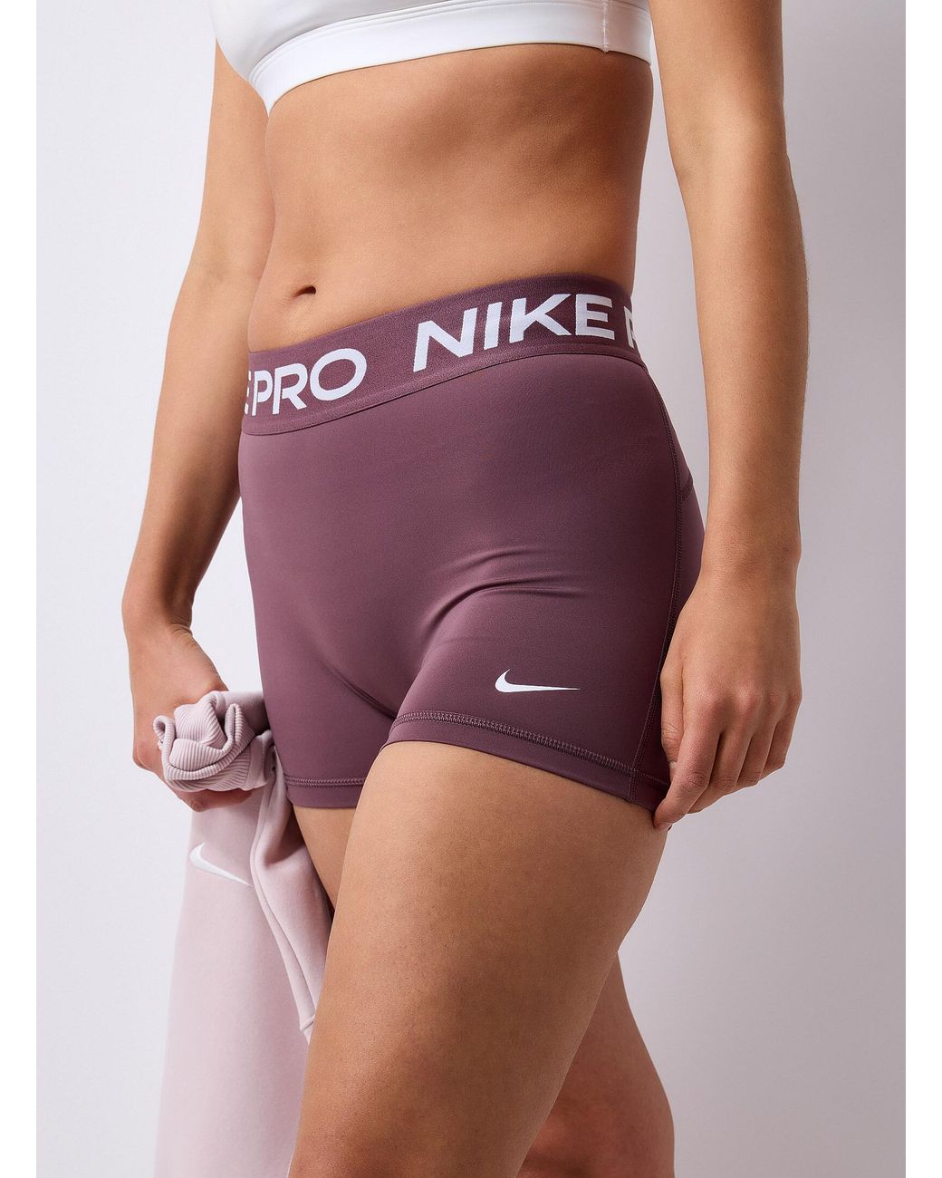 Nike Brown Pro Logo Waist Compression Biker Short 3" Length