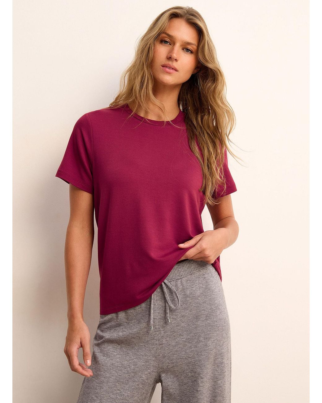 Miiyu Red Soft Brushed Underside T