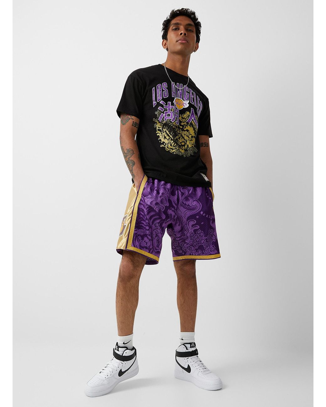 Men's Mitchell & Ness Blue/White Los Angeles Lakers 2009/2010 Hardwood  Classics Authentic Shorts