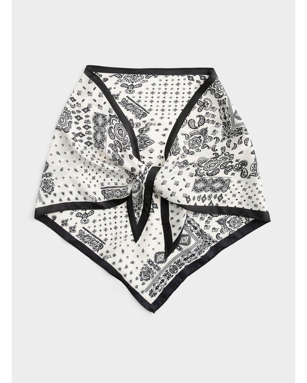 Simon's Gray Paisley Pattern Satiny Triangular Scarf