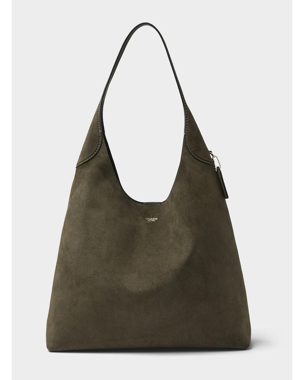 COACH Brooklyn Grey Suede Tote Bag in Green | Lyst Canada