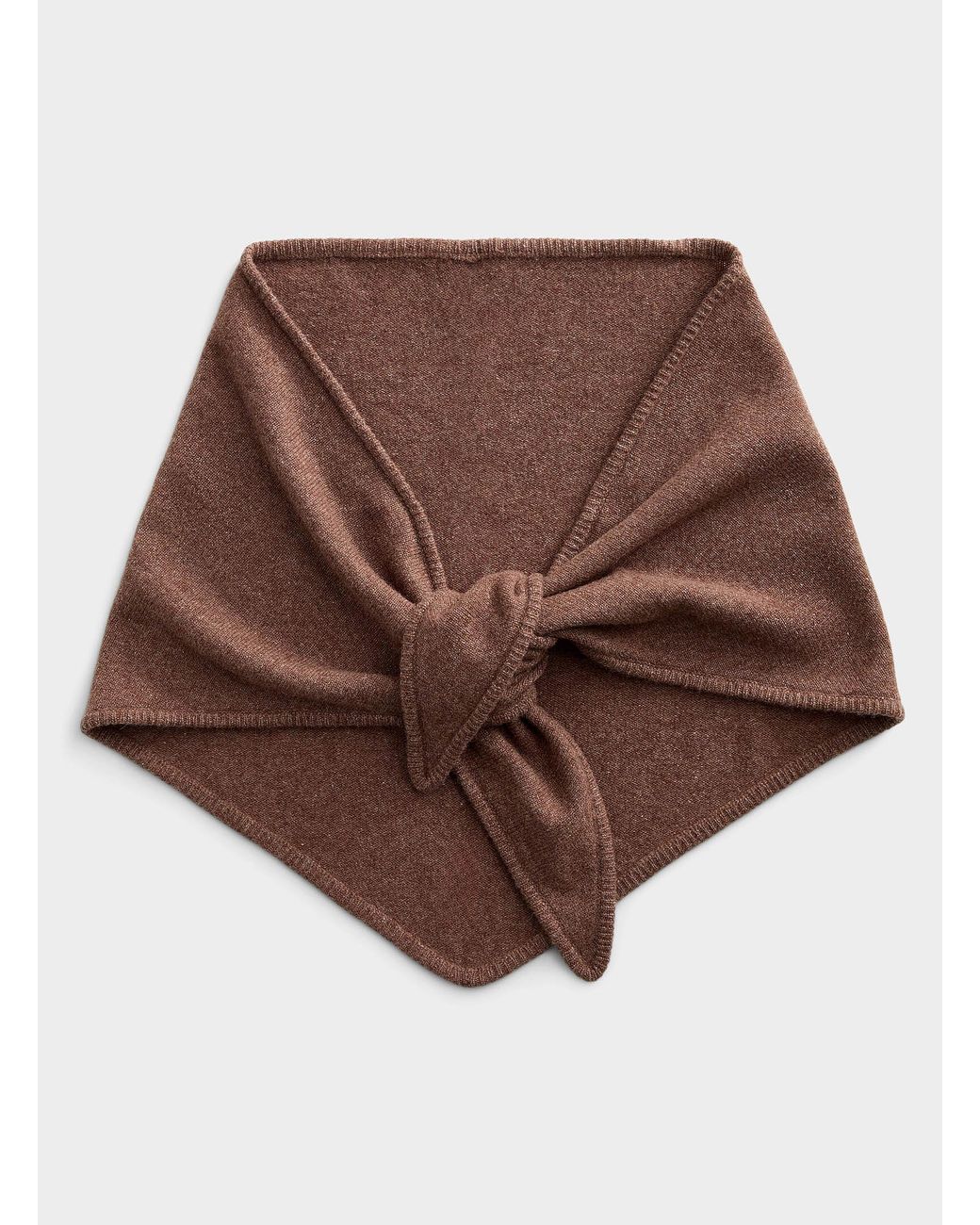 Simon's Brown Pure Wool Solid Triangular Scarf