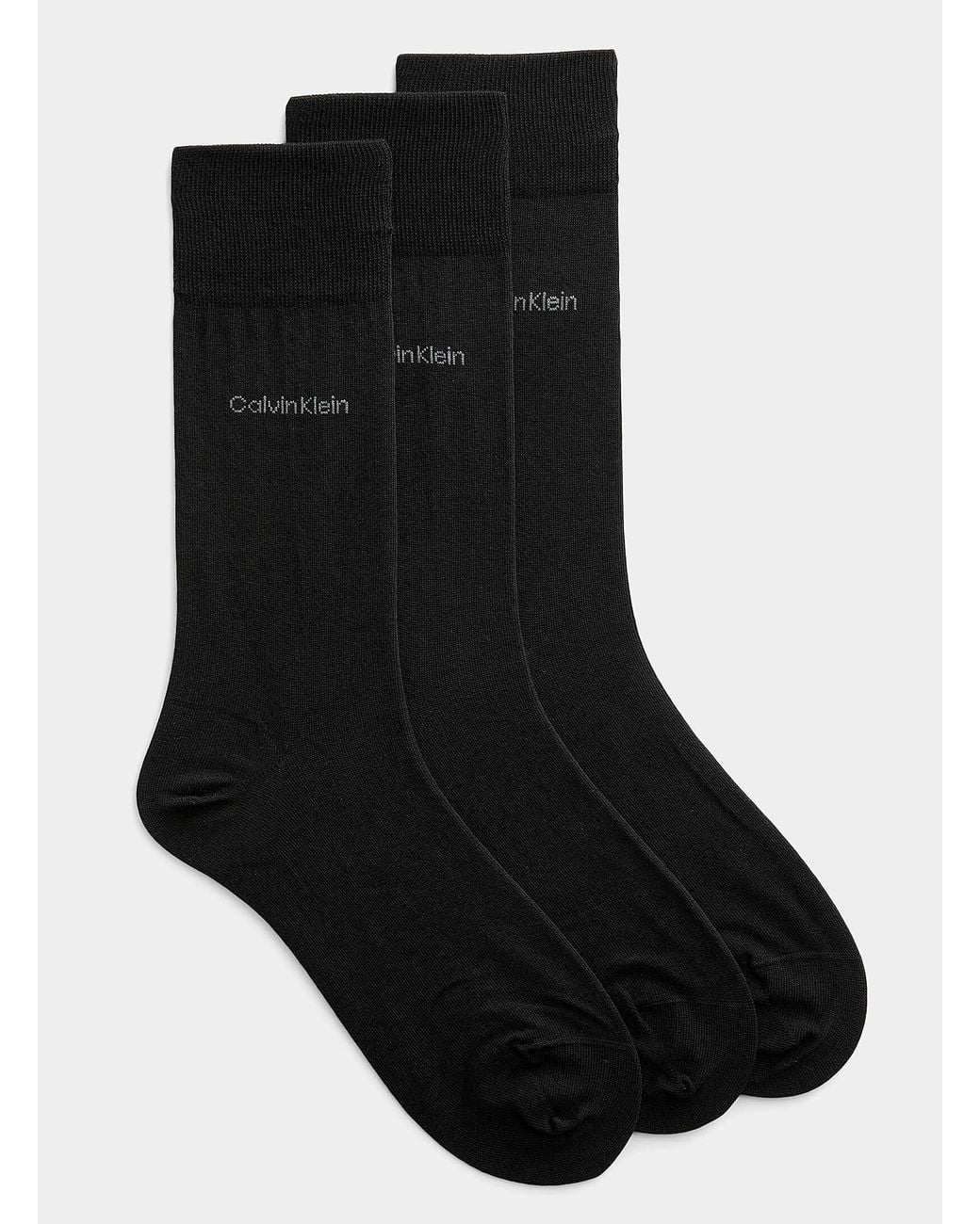Calvin Klein Black Fine Knit Solid Dress Socks 3 for men