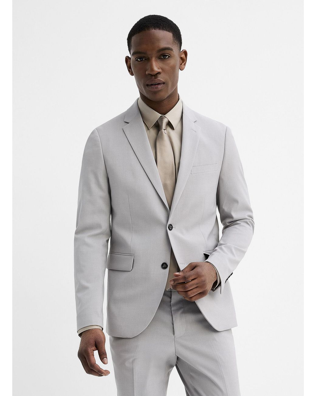 Lindbergh White Solid Everyday Suit Slim Fit for men