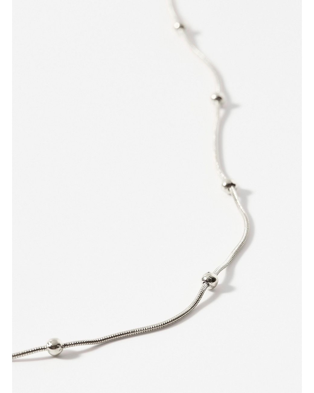 Simon's White Small Metallic Bead Chain