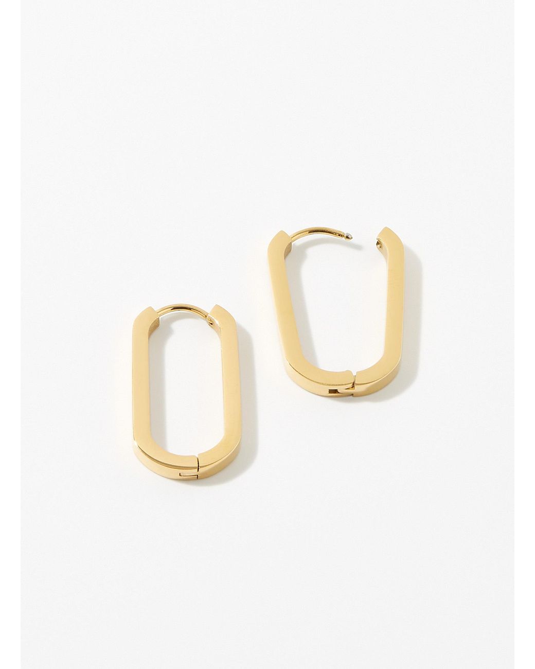 Simon's White Shiny Oval Hoops