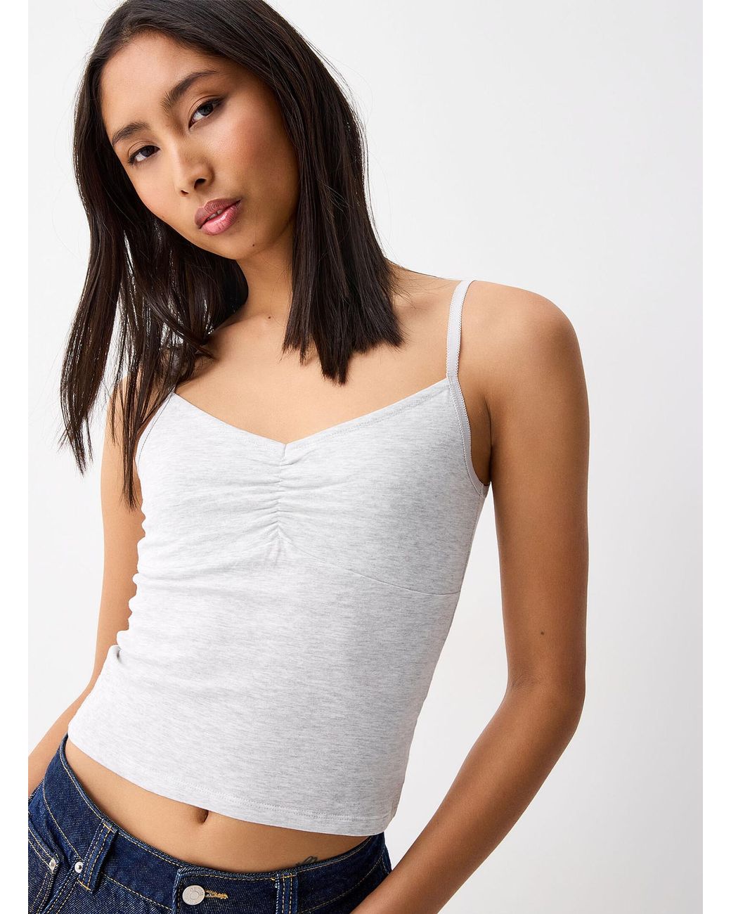 Twik White Ruched Centre Cami