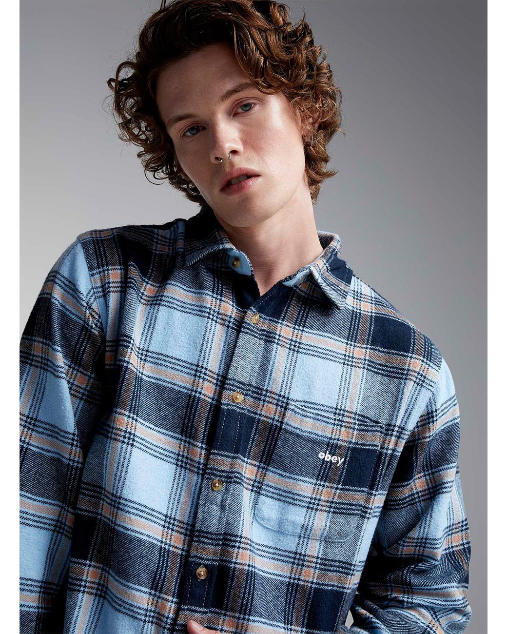Obey Alex Check Shirt in Blue for Men | Lyst Canada