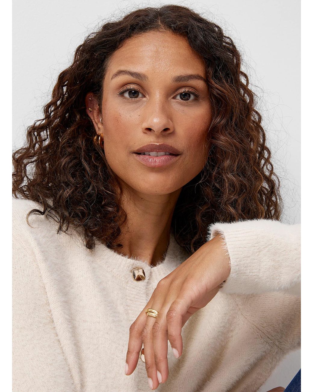 Gold clearance chenille cardigan