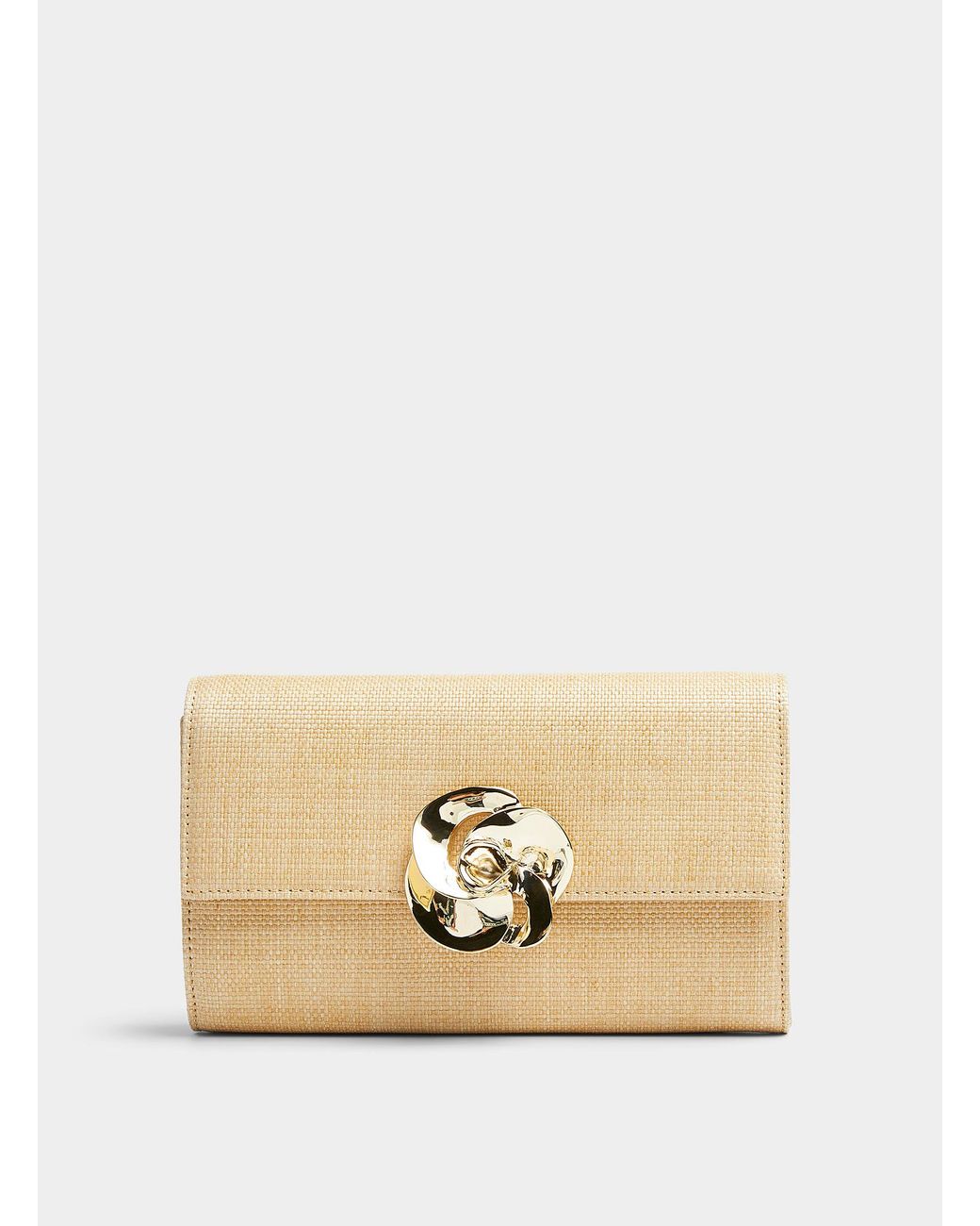 Ted Baker Kirarose Gold Flower Woven Clutch in Natural Lyst Canada