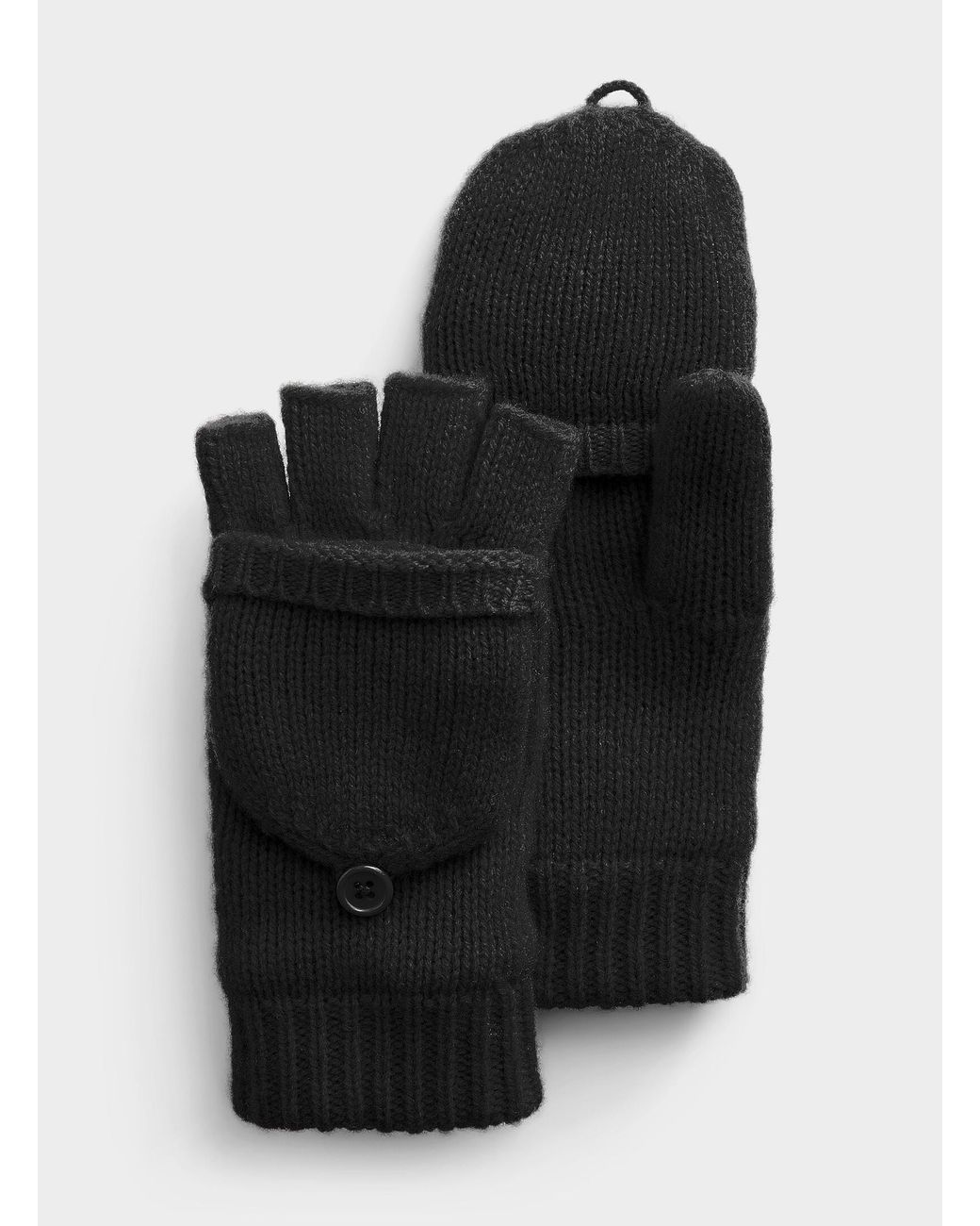 Simon's Black Solid Knit Flip