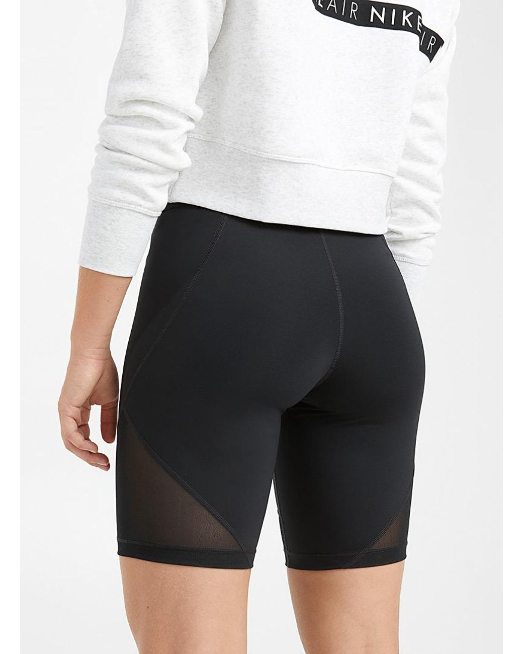 Nike Mesh Trim Biker Short in Black | Lyst