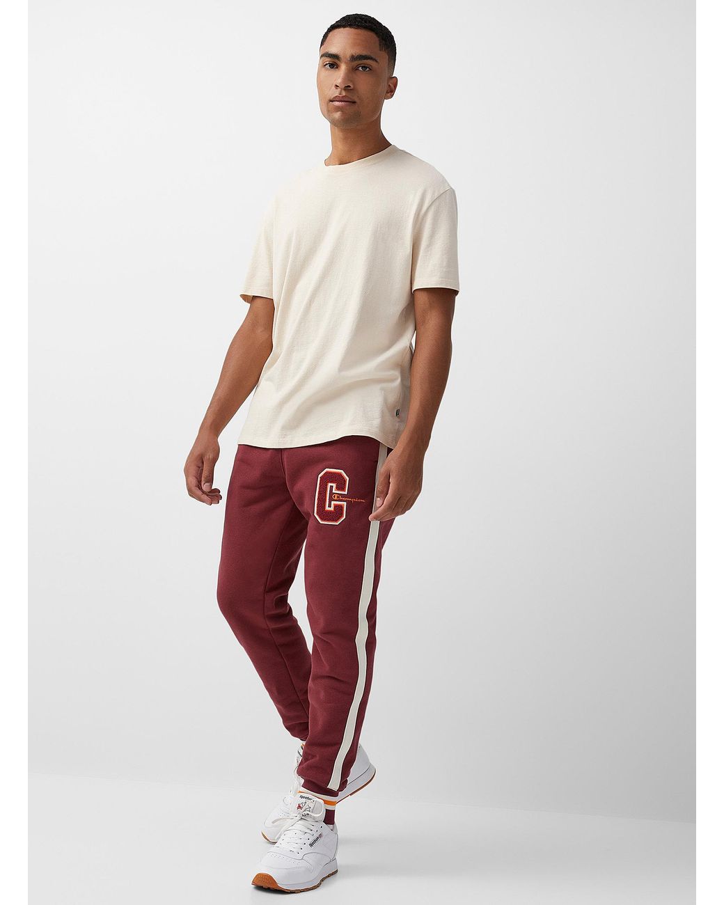 Champion Block C Reverse Weave Track joggers in Red for Men | Lyst