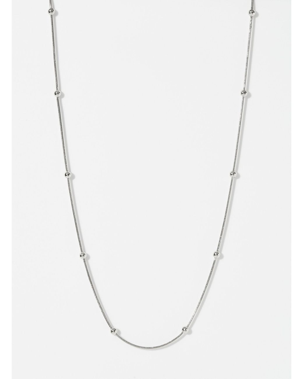 Simon's White Small Metallic Bead Chain
