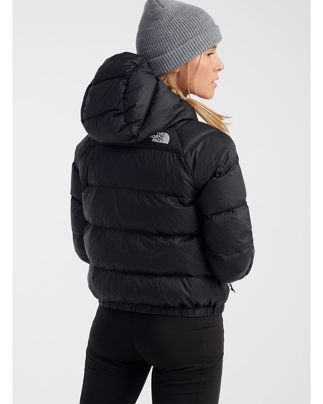 The North Face Hydrenalite Cropped Hooded Puffer Jacket in Black | Lyst