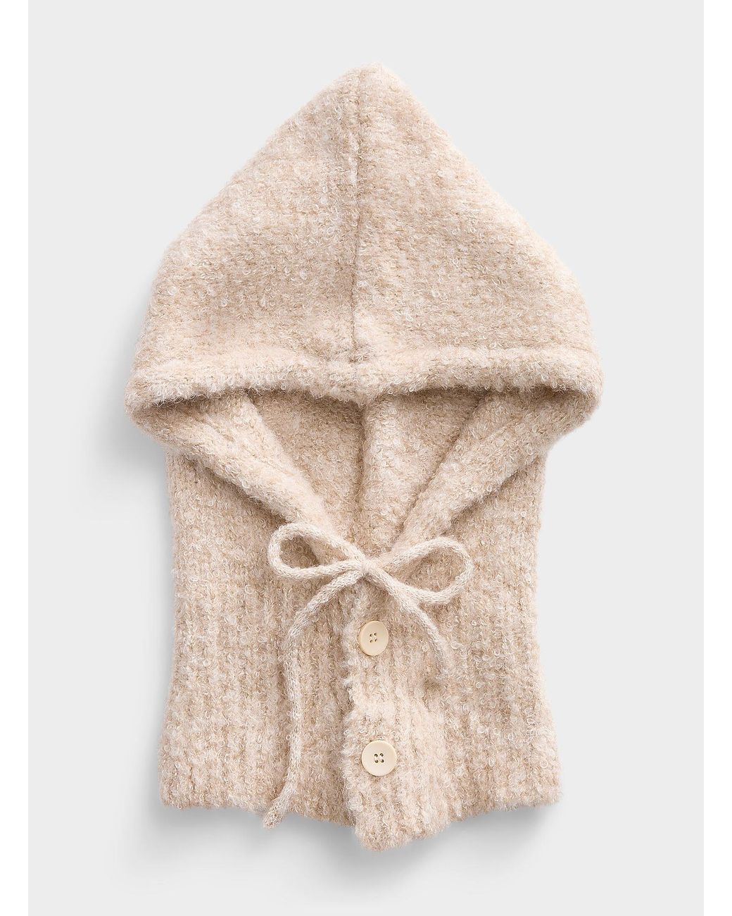 Simon's Natural Buttoned Bouclé