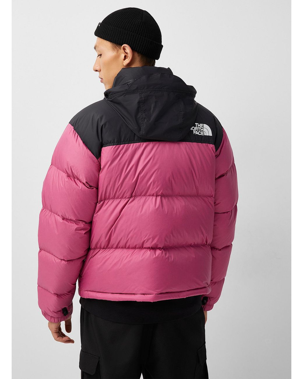 Pink and black north face puffer new arrivals