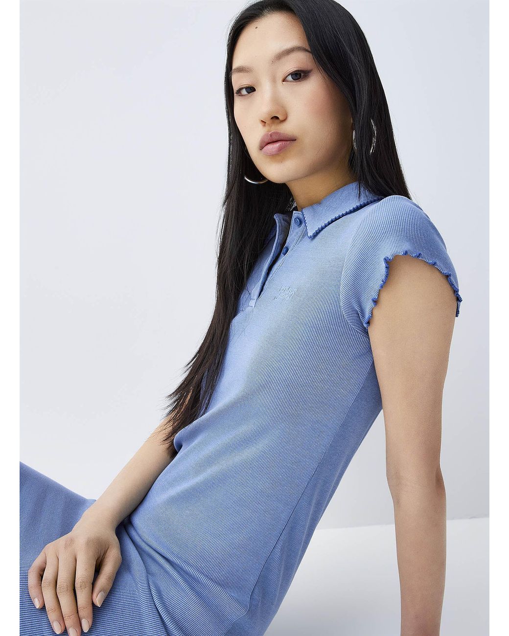 トップス Scalloped Polo Dress Tommy Hilfiger Scalloped Edging Polo Dress in Blue | Lyst