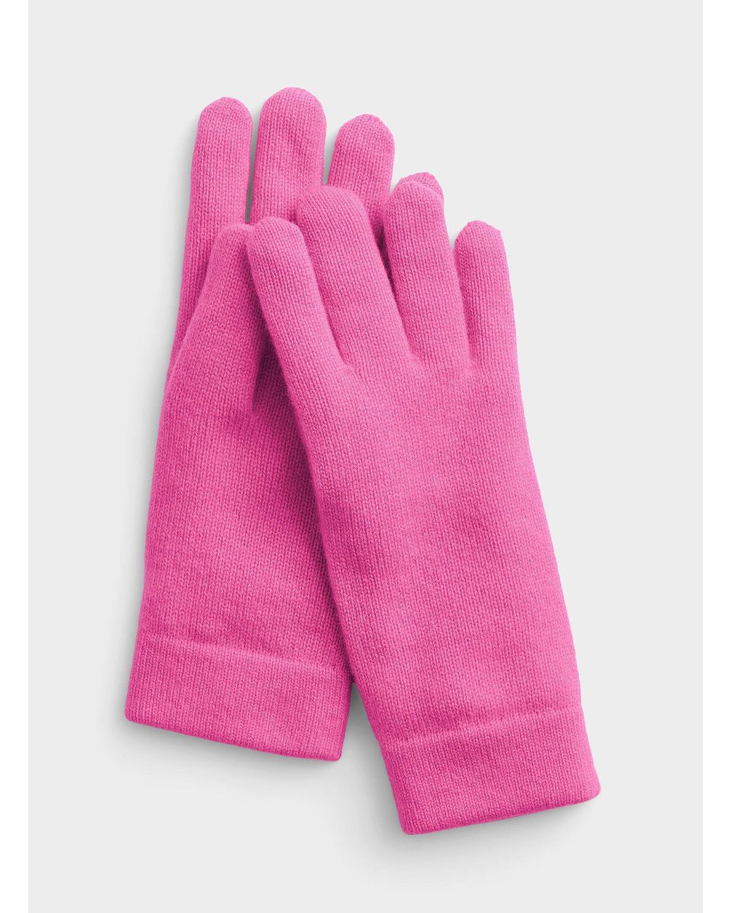 Simon's Pink Pure Cashmere Solid Gloves