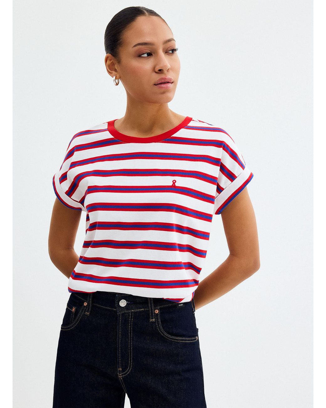ARMEDANGELS Red Navy Stripes Cap
