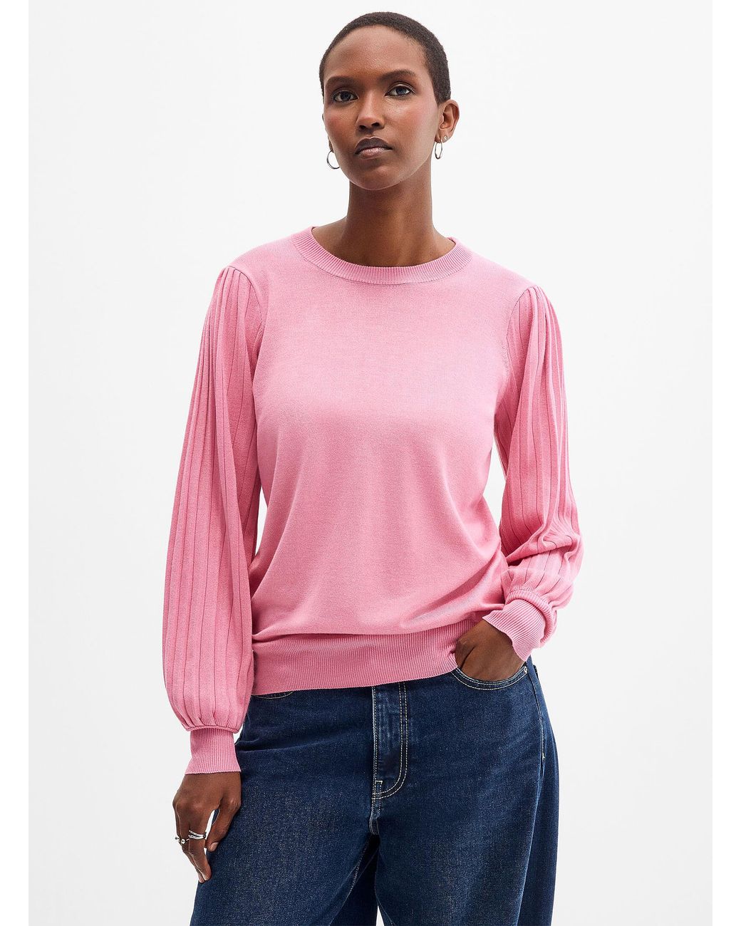Kaffe Pink Pleated Sleeves Fine