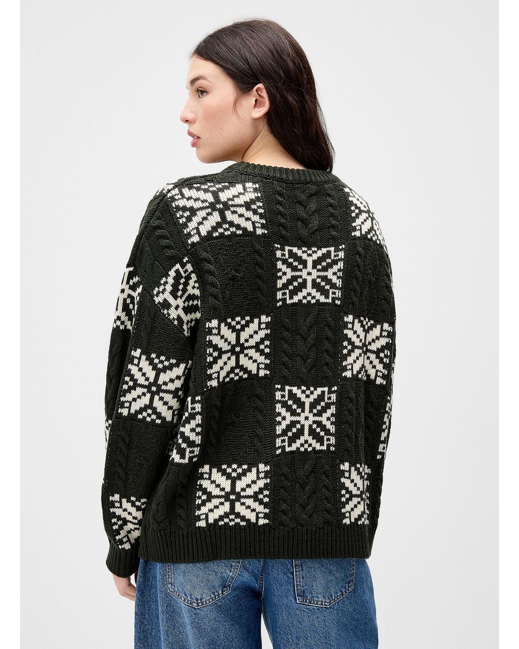 Twik Black Winter Checkered Pattern Sweater