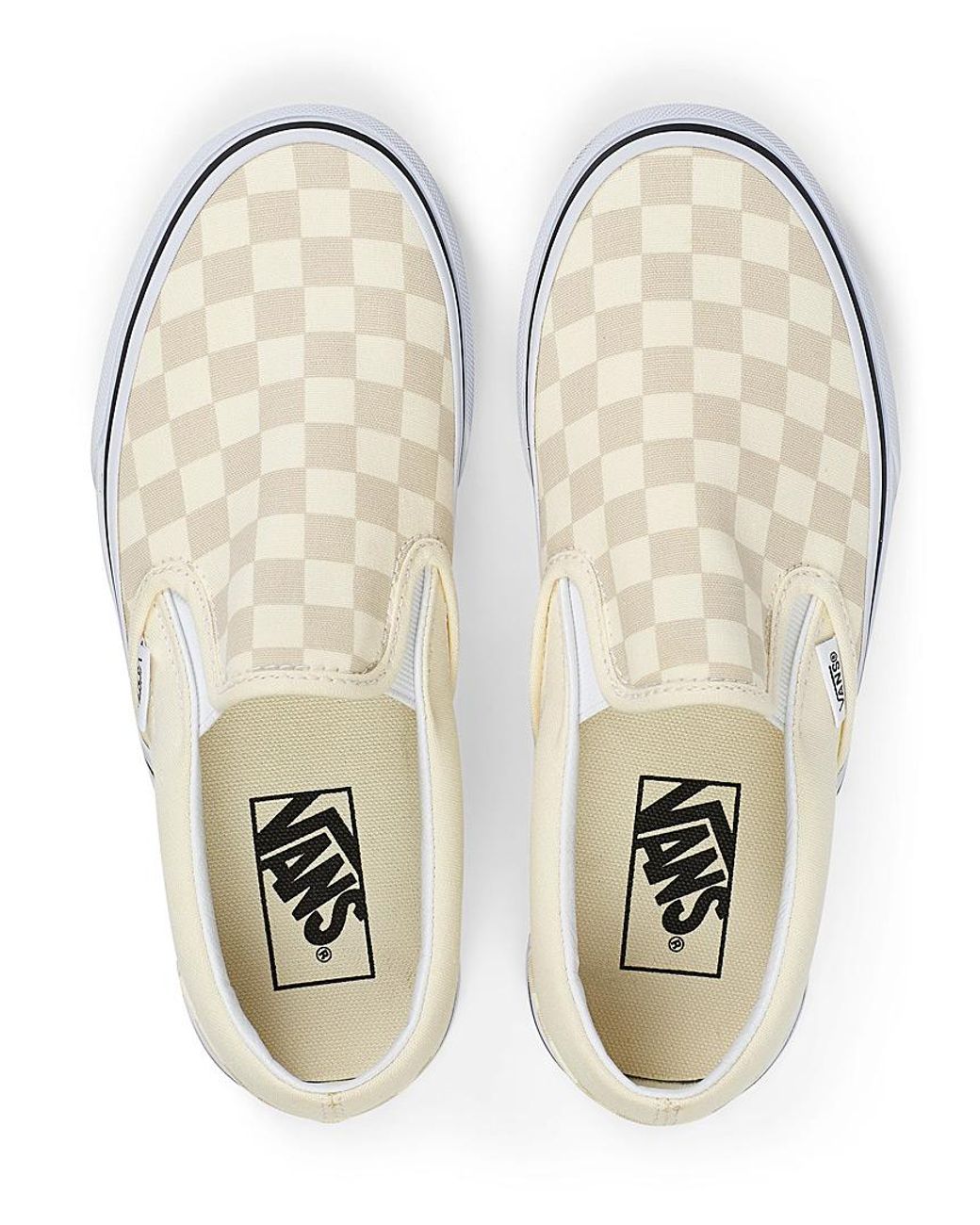 Vans Canvas Checkerboard Classic Beige Slip in Ivory White (White) | Lyst