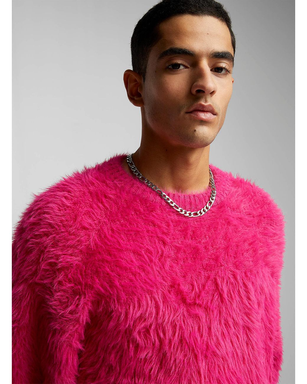 Red fuzzy sweater deals