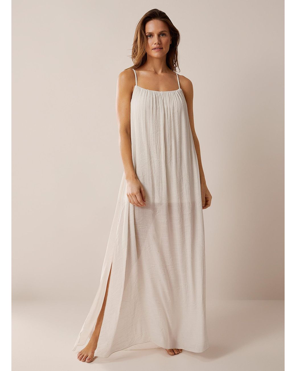 AAKAA Braided Strap Maxi Dress in Natural Lyst