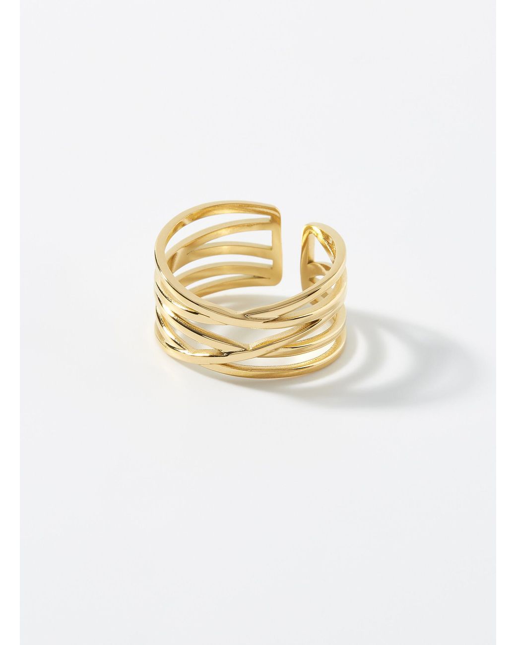 Simon's Metallic Wide Openwork Ring