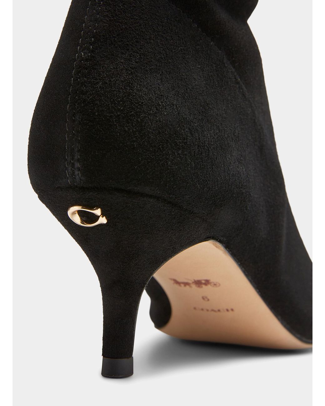 Coach black suede boots sales