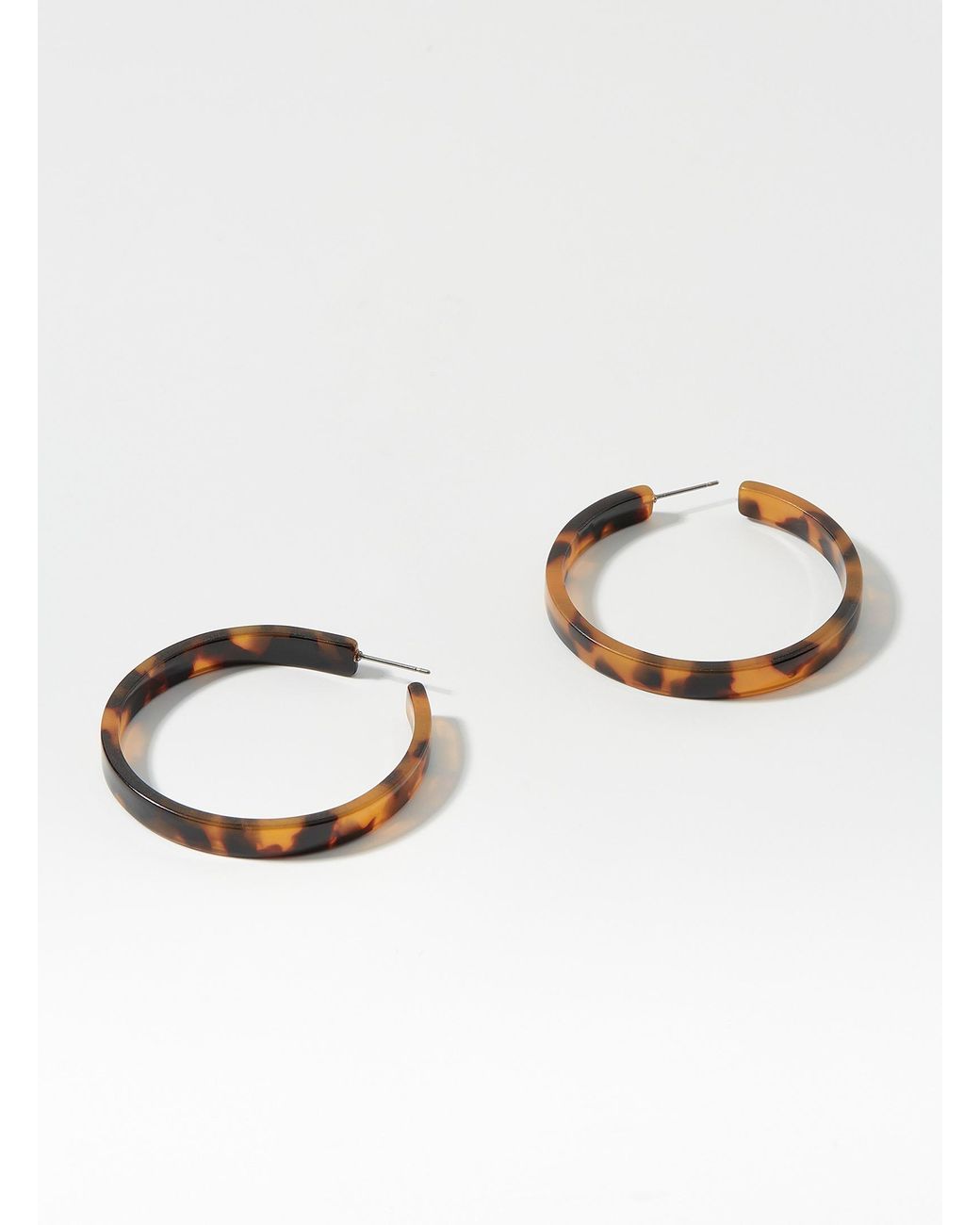 Simon's White Large Patterned Acetate Hoops
