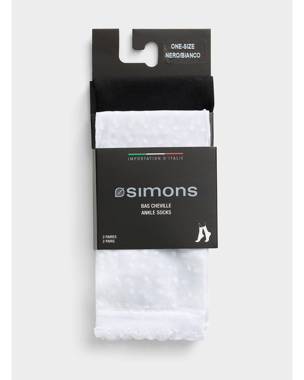 Simon's Black Solid And Dotted Ankle Socks 2
