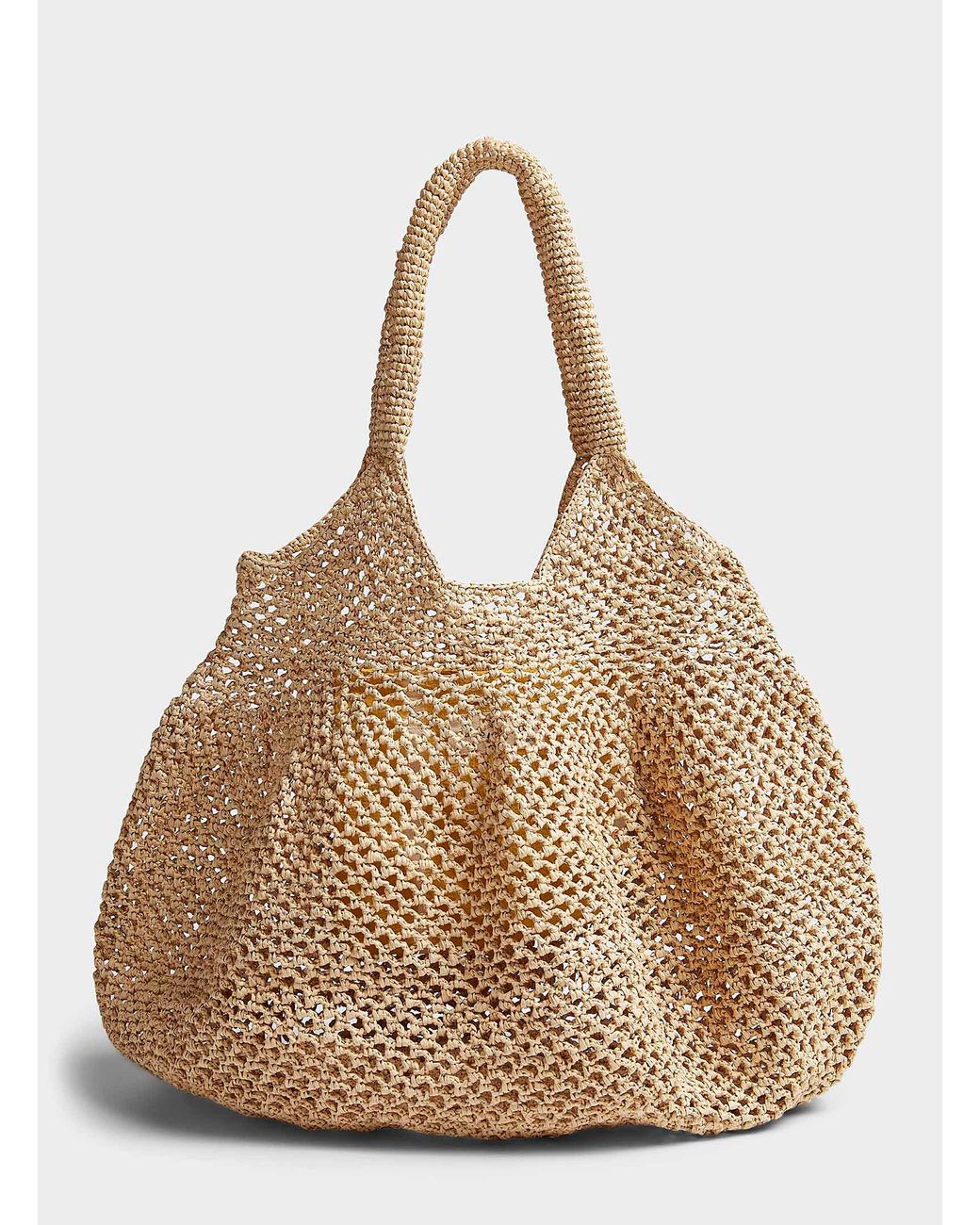 Sans Arcidet Paris Mamabe Openwork Raffia Tote in Natural | Lyst