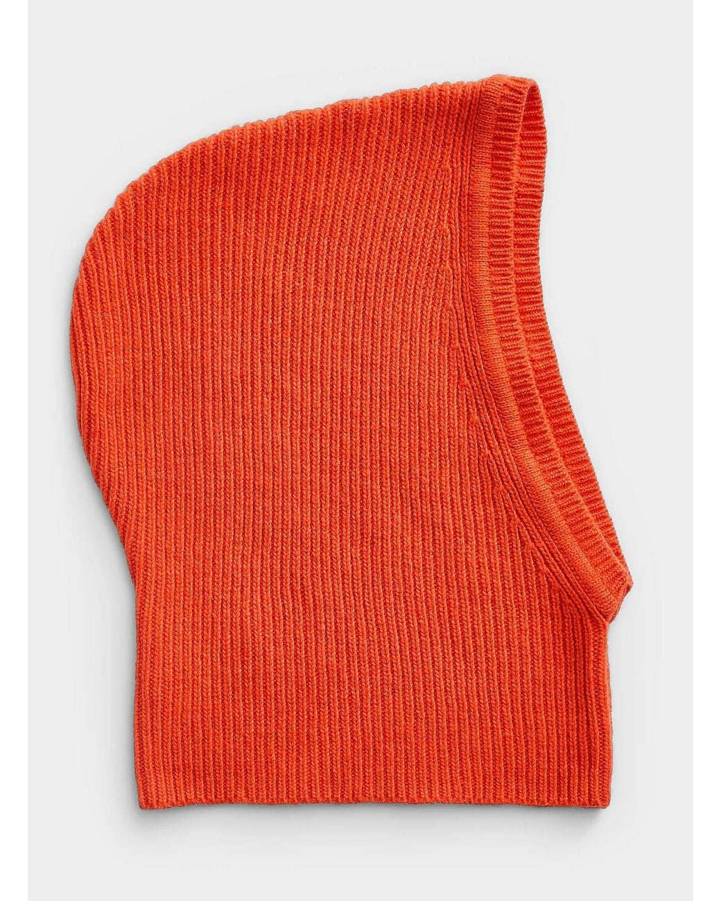 Simon's Red Solid Ribbed Balaclava Exclusive Collection From Italy