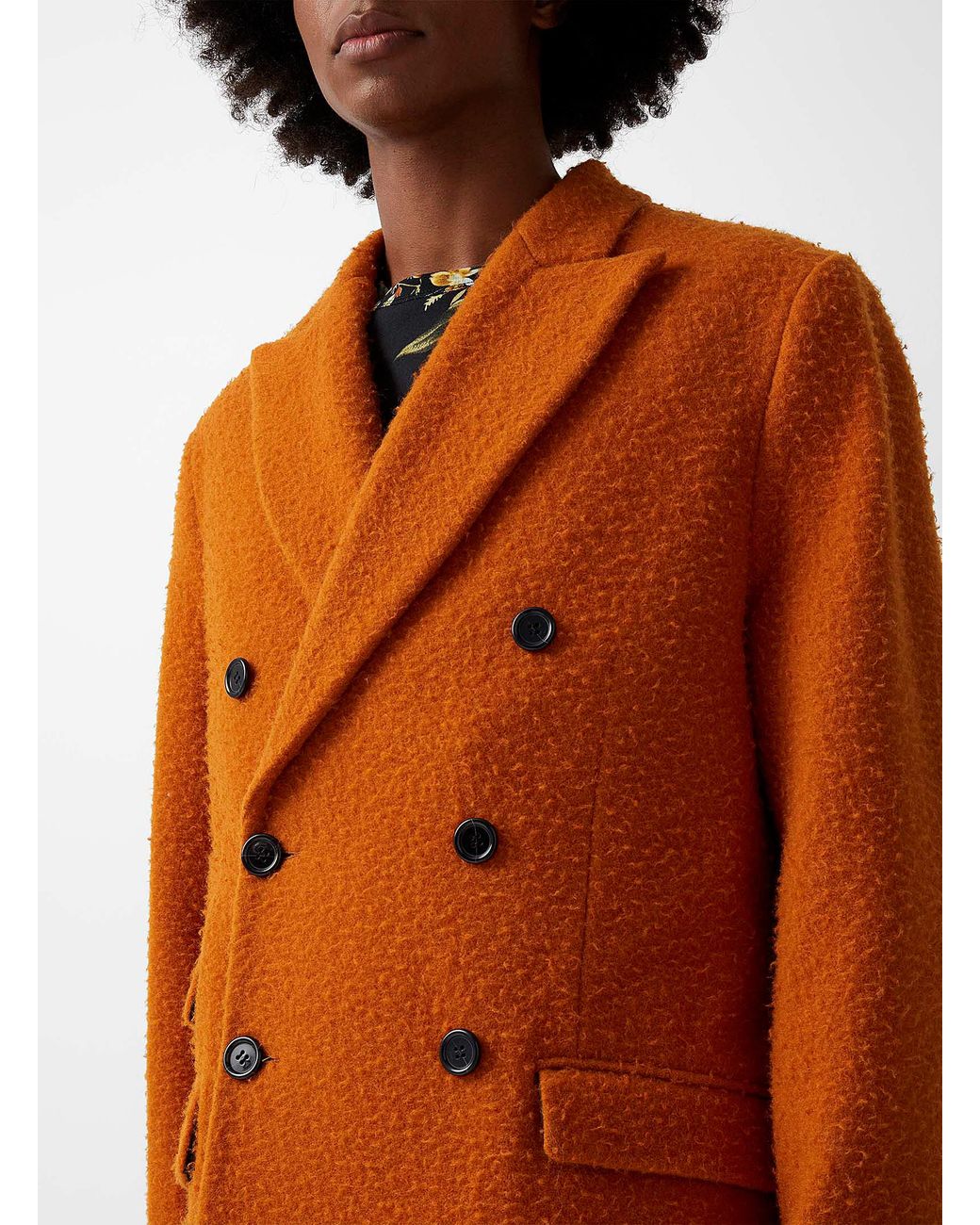 Erdem Charles Orange Wool Coat for Men Lyst