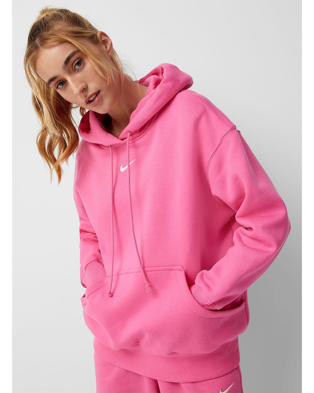 Nike Phoenix Oversized Hoodie in Pink | Lyst