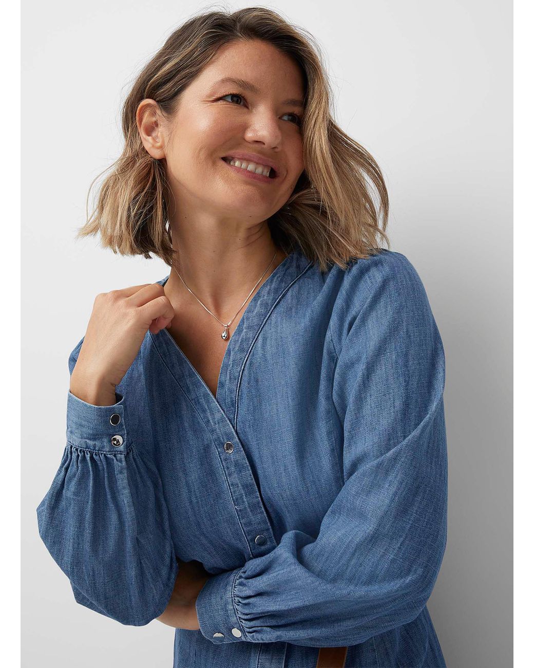 Michael kors 2024 denim shirt dress