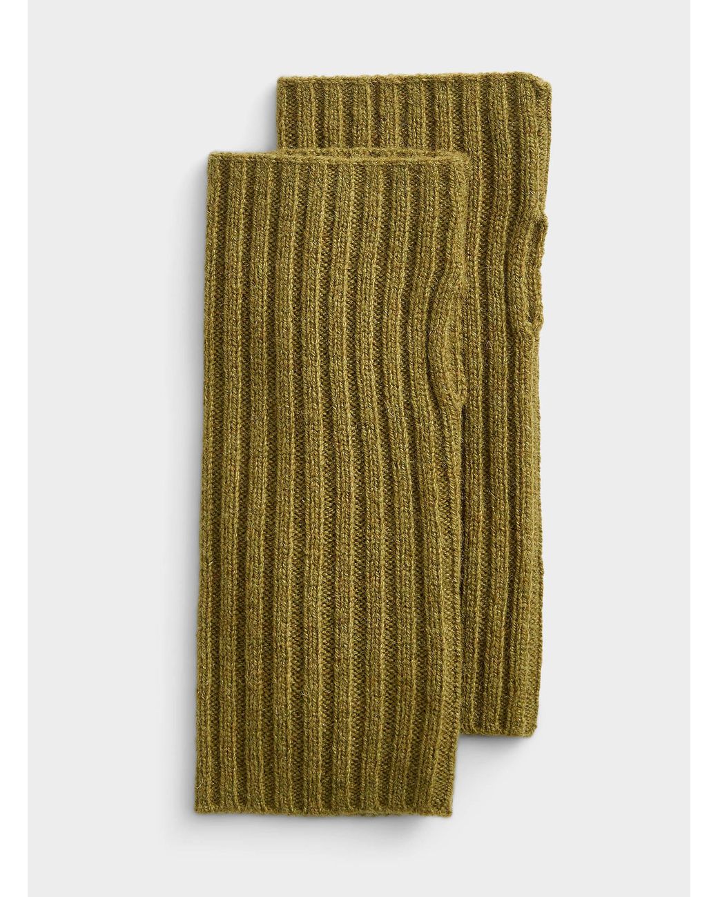 Simon's Green Pure Wool Solid Wrist Warmers