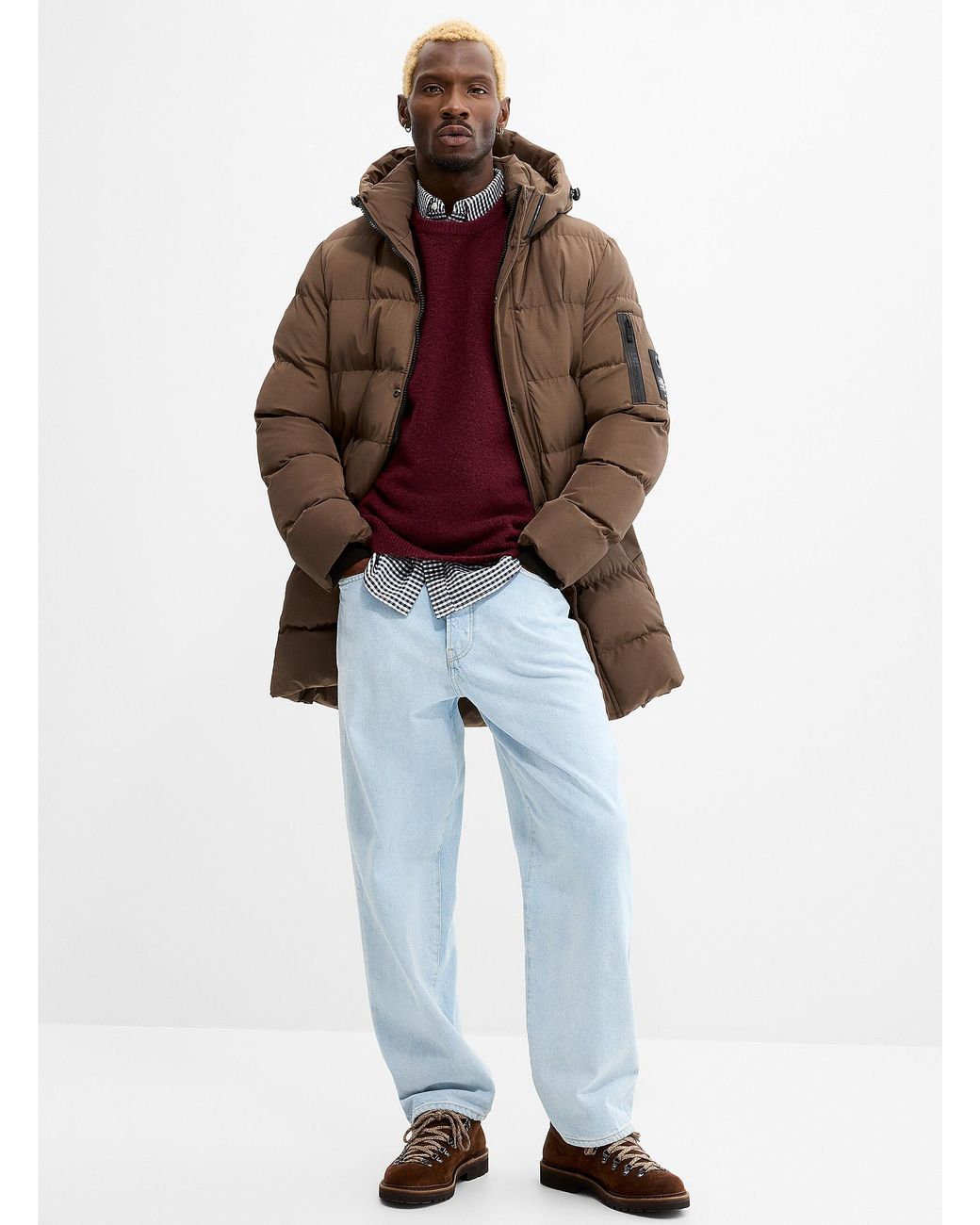 Point Zero Red Levi Quilted Parka for men