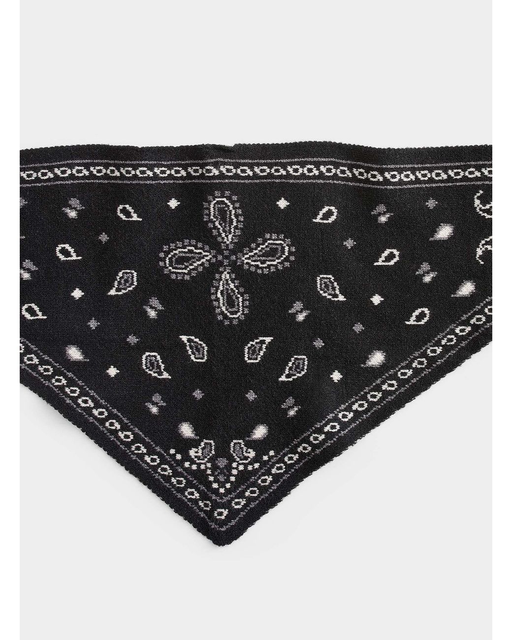 Simon's Black Paisley Jacquard Triangular Scarf