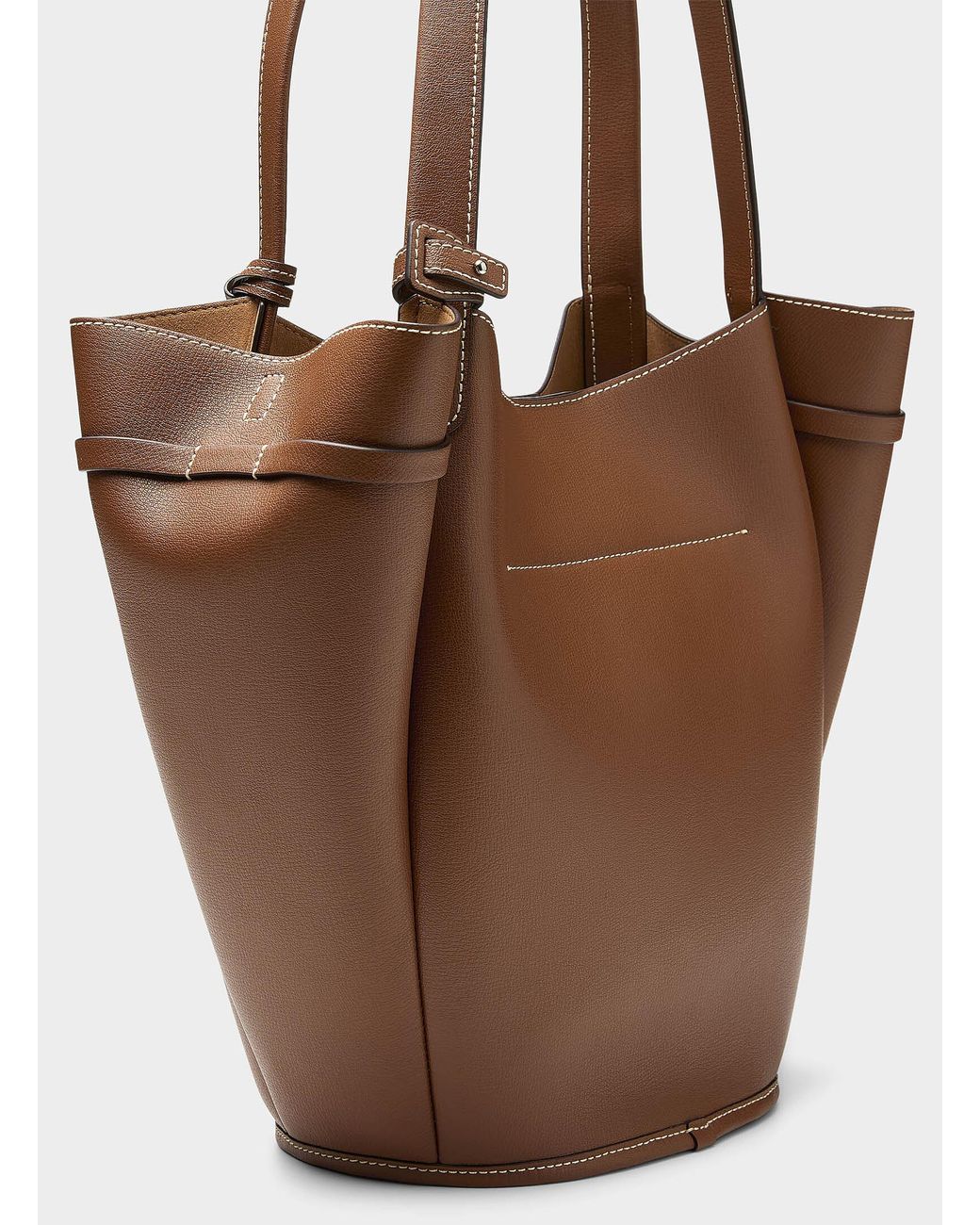 Joy Gryson Vase Rounded Lines Leather Tote Bag in Brown | Lyst Canada