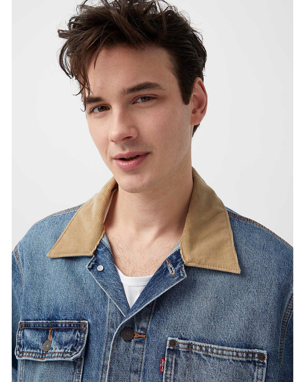 Levi's Corduroy Collar Trucker Jacket in Blue for Men | Lyst