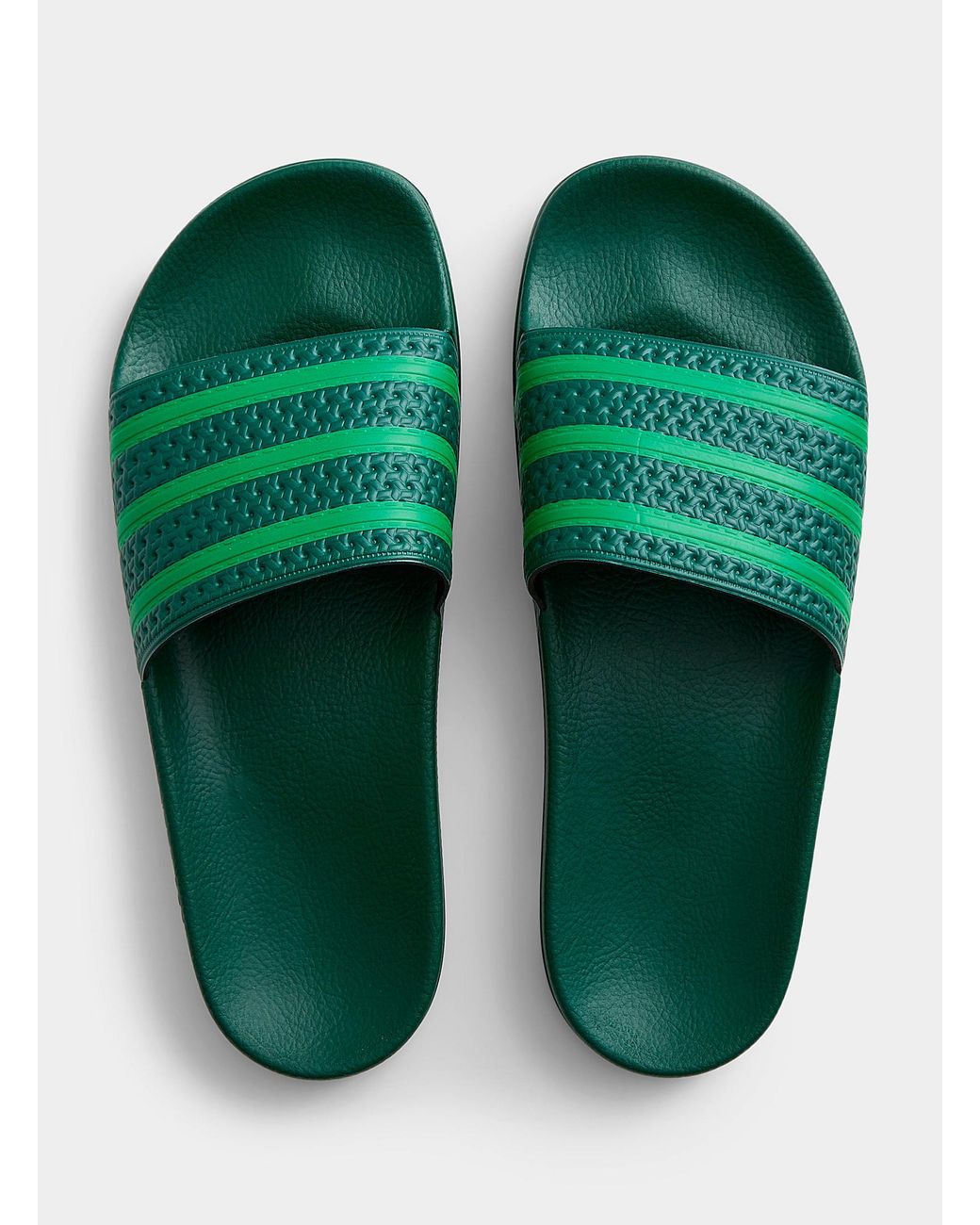 Dark green online adidas slides