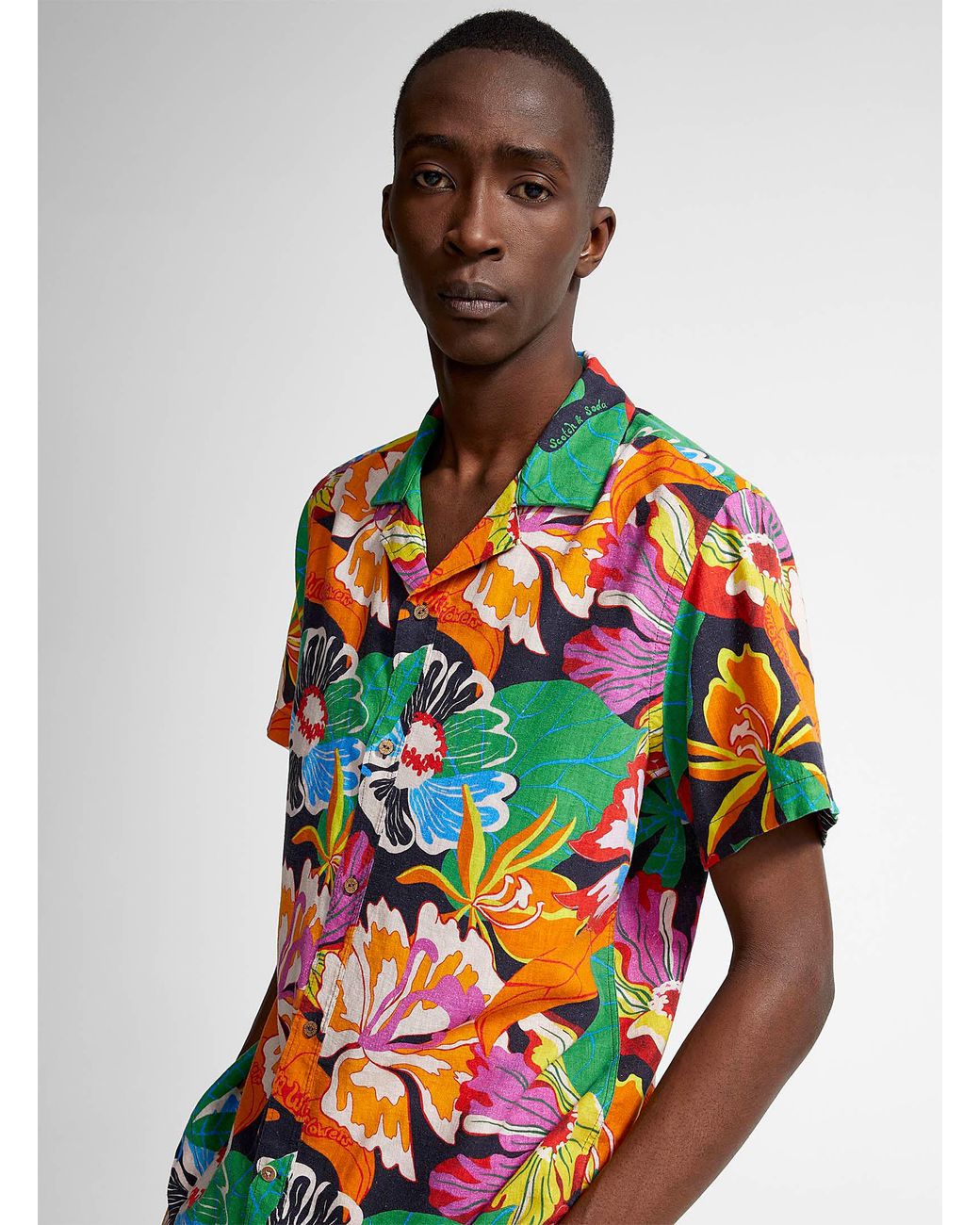 Scotch & Soda Lush Floral Camp Shirt in Red for Men | Lyst